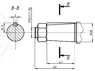 Конический вал мотор-редуктора 4МЦ2С-63